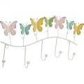 Floristik24 Décoration de printemps, tringle à crochets avec papillons, décoration en métal, armoire décorative 36cm