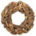 Floristik24 Couronne décorative ronde en bois naturel, 35 cm
