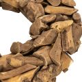 Couronne décorative ronde en bois naturel, 35 cm | Floristik24.be