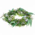 Floristik24 Couronne décorative eucalyptus, fougère, fleurs Couronne artificielle Guirlande de table