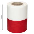 Ruban moiré blanc et rouge pour couronne, 125 mm - ruban de deuil, ruban décoratif, ruban à nœud, ruban festif, rouleau de 25 m | Floristik24.be
