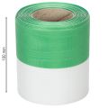 Ruban moiré vert et blanc pour couronne, 100 mm x 25 m - ruban national, bordure en taffetas, ruban à nœud, ruban décoratif | Floristik24.be