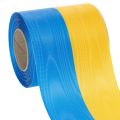 Floristik24 Ruban moiré bleu et jaune en forme de couronne, 100 mm, ruban national, ruban de club, ruban décoratif, ruban de deuil festif, acétate