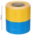 Ruban moiré bleu et jaune en forme de couronne, 100 mm, ruban national, ruban de club, ruban décoratif, ruban de deuil festif, acétate | Floristik24.be