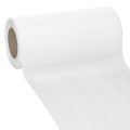 Floristik24 Ruban blanc pour couronne, 200 mm de large, rouleau de 25 m, ruban de deuil, ruban pour nœud, ruban décoratif pour compositions florales funéraires et autres occasions.