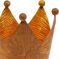 Photophore couronne rouille aspect doré décoration métal H10cm | Floristik24.be