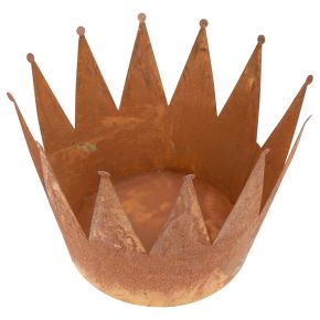 Cache-pot rouille bol décoratif couronne décorative en métal vintage Ø30cm
