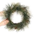 Couronne artificielle de branches de pin avec pommes de pin 60 cm | Floristik24.be