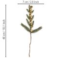 Branche de sapin artificielle avec mini boules de Noël dorées, 46 cm, 2 pièces | Floristik24.be