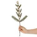Branche de sapin artificielle avec mini boules de Noël blanches, 46 cm, 2 pièces | Floristik24.be