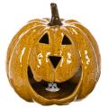 Citrouille en céramique avec visage, décoration LED, Halloween, 19 cm | Floristik24.be