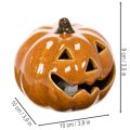 Citrouille en céramique avec LED, petite décoration d'Halloween de 10 cm | Floristik24.be