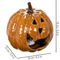 Citrouille en céramique décorative d'Halloween avec LED, 15 cm | Floristik24.be