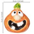 Figurine de citrouille décorative, 6 cm, lot de 2, idéale pour une décoration d'automne amusante. | Floristik24.be