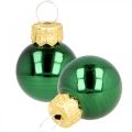 Floristik24 Mini boules de Noël verre vert mat/brillant Ø2cm 44p