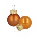 Floristik24 Mini boules de Noël verre orange mat/brillant Ø2cm 44p
