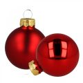 Floristik24 Boules de Noël en verre boules de verre rouge mat/brillant Ø4cm 60 pièces