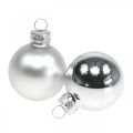 Floristik24 Boules de Noël en verre boule argentée mat/brillant Ø4cm 60p