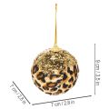Boule de Noël à motif léopard avec paillettes dorées, 7 cm, lot de 3 | Floristik24.be
