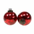 Floristik24 Décorations pour sapin de Noël Boule de Noël en verre rouge Ø8cm 6pcs