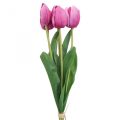 Floristik24 Fleurs artificielles tulipe rose, fleur printanière L48cm lot de 5