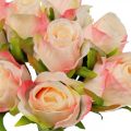 Floristik24 Roses artificielles rose abricot roses artificielles 28cm bouquet 9pcs