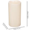 Grande bougie LED à piles avec minuterie, blanc chaud, pour extérieur, 25 cm | Floristik24.be