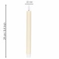 Bougie LED conique blanche à lumière blanc chaud, 24 cm, avec minuterie, lot de 2 | Floristik24.be