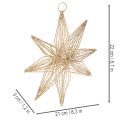 Étoile décorative LED en fil de fer à suspendre, 20 LED, blanc chaud, intérieur, 22 cm | Floristik24.be