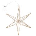 Étoile décorative à LED en fil de fer, à suspendre pour l'intérieur, 40 LED, blanc chaud, 42 cm | Floristik24.be