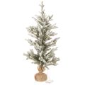 Sapin de Noël artificiel enneigé dans un sac en jute, 40 LED, pour usage intérieur, 85 cm | Floristik24.be