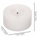 Bougie chauffe-plat LED XL blanche en cire véritable avec minuterie, blanc chaud, 6 cm, lot de 2 | Floristik24.be