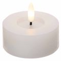 Bougie chauffe-plat LED XL blanche en cire véritable avec minuterie, blanc chaud, 6 cm, lot de 2 | Floristik24.be