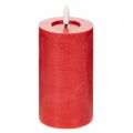 Floristik24 Bougie pilier LED rouge avec minuterie et lumière blanc chaud, en cire véritable, 15 cm