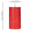 Bougie pilier LED rouge avec minuterie et lumière blanc chaud, en cire véritable, 15 cm | Floristik24.be