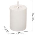 Bougie pilier LED, effet vacillant, avec minuterie, Ø7cm, 12cm | Floristik24.be