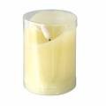 Floristik24 Bougie LED cire véritable ivoire, effet flamme blanc chaud minuterie à pile Ø7.5 H10cm