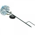 Floristik24 Chrysanthème LED, décoration lumineuse pour le jardin, décoration métal bleu L55cm Ø15cm