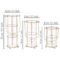 Lanterne de jardin, lampe à vent en métal Ø8,5 cm H23/18,5/14,5 cm, lot de 3 | Floristik24.be