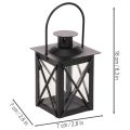 Lanterne noire avec anse pour bougie chauffe-plat, 16 cm, lot de 2 | Floristik24.be