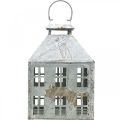 Floristik24 Lanterne décorative vintage métal maison lumineuse blanc rouille H35cm