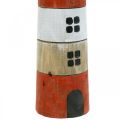 Floristik24 Décoration phare, maritime, phare en bois rouge, beach party H31cm