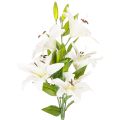 Floristik24 Lys artificiels, 6 fleurs blanches, branche fleurie réaliste, 66 cm