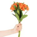 Alstroemeria artificielle orange, bouquet décoratif artificiel, 75 cm, 3 pièces | Floristik24.be