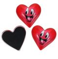 Floristik24 Aimant coeur emoticon rouge 4cm 6pcs