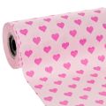 Floristik24 Papier manchette à motif cœur, rose, 25 cm, 100 m