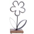 Floristik24 Décoration fleurs métal argent noir décoration de table printemps H29,5cm
