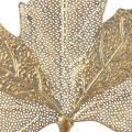 Floristik24 Bougeoir en feuille d&#39;érable de décoration murale en métal doré antique 42 cm × 39 cm