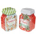 Floristik24 Boîte à biscuits en métal décorée d'un motif de Noël, 15 cm, lot de 2.