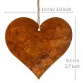 Floristik24 Coeurs à suspendre décoration métal automne patine 9.5×10cm 12pcs